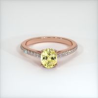 1.26 Ct. Yellow Sapphire Ring, 14K Rose Gold 1