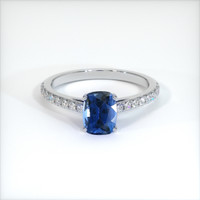 1.03 Ct. Blue Sapphire Ring, 10K White Gold 1