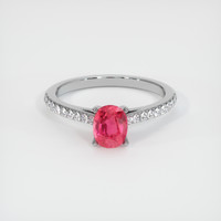 1.20 Ct. Pinkish Red Ruby Ring, 10K White Gold 1