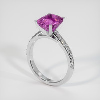 4.07 Ct. Purplish Pink Sapphire Ring, 10K White Gold 2
