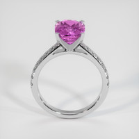 4.07 Ct. Purplish Pink Sapphire Ring, 10K White Gold 3