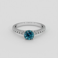 0.93 Ct. Greenish Blue Sapphire Ring, 10K White Gold 1