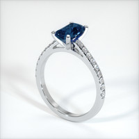 1.36 Ct. Bluish Green Sapphire Ring, 10K White Gold 2