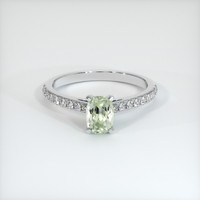 0.80 Ct. Green Sapphire Ring, 10K White Gold 1