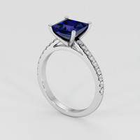 2.19 Ct. Blue Sapphire Ring, 14K White Gold 2