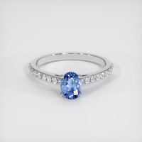 0.78 Ct. Sapphire Ring, 14K White Gold 1