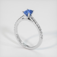 0.78 Ct. Sapphire Ring, 14K White Gold 2