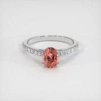 1.12 Ct. Padparadscha Sapphire Ring, 14K White Gold 1