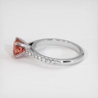 1.12 Ct. Padparadscha Sapphire Ring, 14K White Gold 4