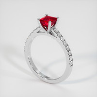 1.00 Ct. Ruby Ring, 14K White Gold 2