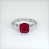 2.17 Ct. Ruby Ring, 14K White Gold 1