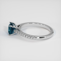 1.37 Ct. Greenish Blue Sapphire Ring, 14K White Gold 4