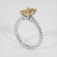 2.76 Ct. Peach Sapphire Ring, 14K White Gold 2