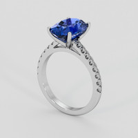 4.23 Ct. Blue Sapphire Ring, 14K White Gold 2