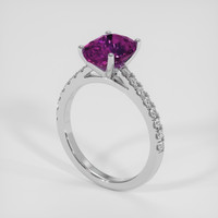 2.93 Ct. Pinkish Purple Sapphire Ring, 14K White Gold 2