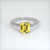 2.07 Ct. Yellow Sapphire Ring, 14K White Gold 1