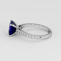 2.19 Ct. Blue Sapphire Ring, 18K White Gold 4