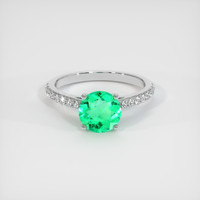 0.97 Ct. Emerald Ring, 18K White Gold 1
