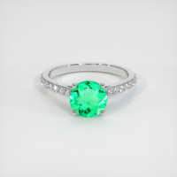 0.97 Ct. Emerald Ring, 18K White Gold 1
