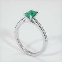 0.88 Ct. Emerald Ring, 18K White Gold 2