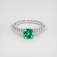 0.93 Ct. Emerald Ring, 18K White Gold 1