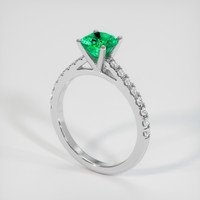 0.93 Ct. Emerald Ring, 18K White Gold 2