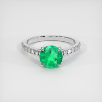 1.10 Ct. Emerald Ring, 18K White Gold 1