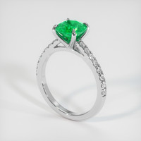 1.10 Ct. Emerald Ring, 18K White Gold 2
