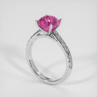 2.66 Ct. Pink Sapphire Ring, 18K White Gold 2