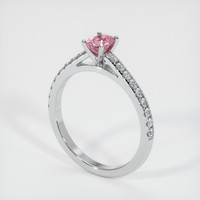 0.54 Ct. Pink Sapphire Ring, 18K White Gold 2