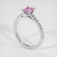 1.06 Ct. Pink Sapphire Ring, 18K White Gold 2