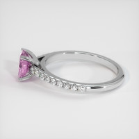 1.06 Ct. Pink Sapphire Ring, 18K White Gold 4
