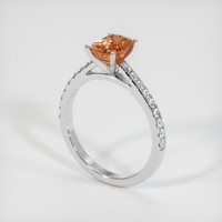 1.59 Ct. Padparadscha Sapphire Ring, 18K White Gold 2