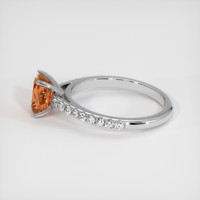 1.59 Ct. Padparadscha Sapphire Ring, 18K White Gold 4