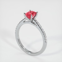 1.20 Ct. Ruby Ring, 18K White Gold 2
