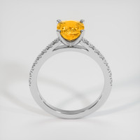 2.10 Ct. Orangish Yellow Sapphire Ring, 18K White Gold 3