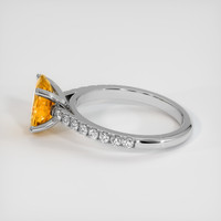 2.10 Ct. Orangish Yellow Sapphire Ring, 18K White Gold 4