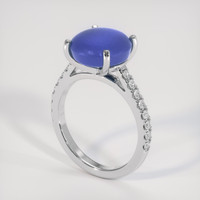 6.36 Ct. Blue Sapphire Ring, 18K White Gold 2