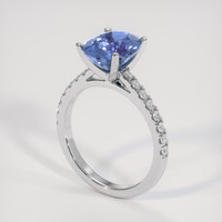 3.33 Ct. Blue Sapphire Ring, 18K White Gold 2