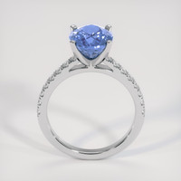 3.33 Ct. Blue Sapphire Ring, 18K White Gold 3