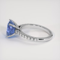 3.33 Ct. Blue Sapphire Ring, 18K White Gold 4
