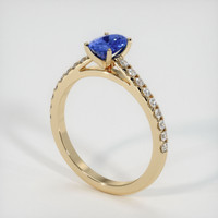 0.89 Ct. Blue Sapphire Ring, 10K Yellow Gold 2