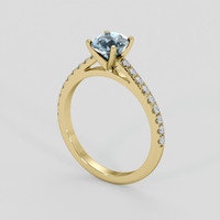 1.32 Ct. Greenish Blue Sapphire Ring, 10K Yellow Gold 2