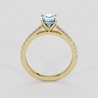 1.32 Ct. Greenish Blue Sapphire Ring, 10K Yellow Gold 3