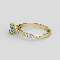 1.32 Ct. Greenish Blue Sapphire Ring, 10K Yellow Gold 4