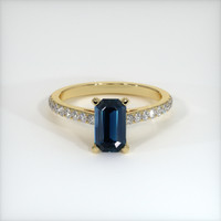 1.36 Ct. Bluish Green Sapphire Ring, 10K Yellow Gold 1