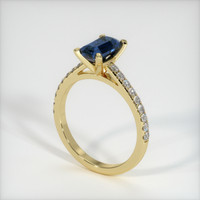 1.36 Ct. Bluish Green Sapphire Ring, 10K Yellow Gold 2