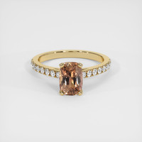 1.64 Ct. Orangish Brown Sapphire Ring, 10K Yellow Gold 1