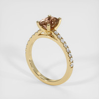 1.64 Ct. Orangish Brown Sapphire Ring, 10K Yellow Gold 2