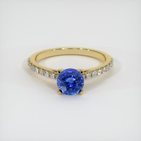 1.08 Ct. Blue Sapphire Ring, 14K Yellow Gold 1